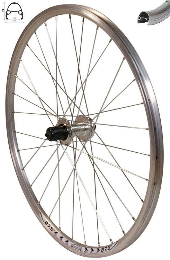 REDONDO 27,5 Zoll Hinterrad Silber Hohlkammerfelge – redondo