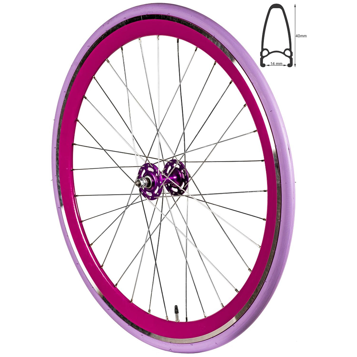 Redondo 28 inch voorwiel Singlespeed Fixie loopwiel velg groen banden