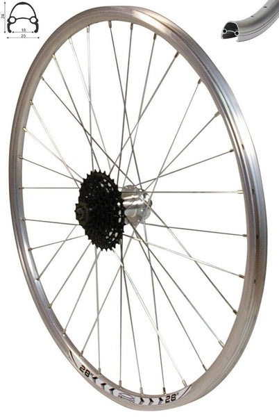 fahrrad hinterrad 28 zoll 9 fach REDONDO 28 Zoll Hinterrad Silber mit 9-fach Shimano Kassette – redondo