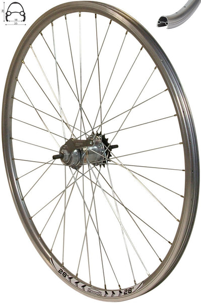 REDONDO 28 Zoll Hinterrad Silber mit Shimano Nexus 3 Gang Rücktrittbre – redondo