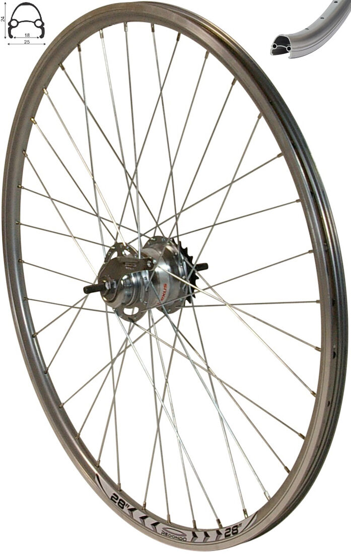 28 Zoll Vorderrad Mit Nabendynamo - YAK 19 Felge, Center Lock, 36 Loch, Für City/Trekking/E-Bike