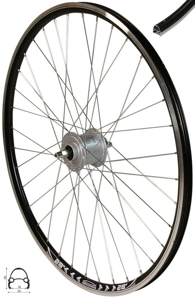 fahrrad vorderrad mit nabendynamo 28 zoll REDONDO 28 Zoll Vorderrad Schwarz mit Shimano Nexus DH-C3000 Nabendyna – redondo