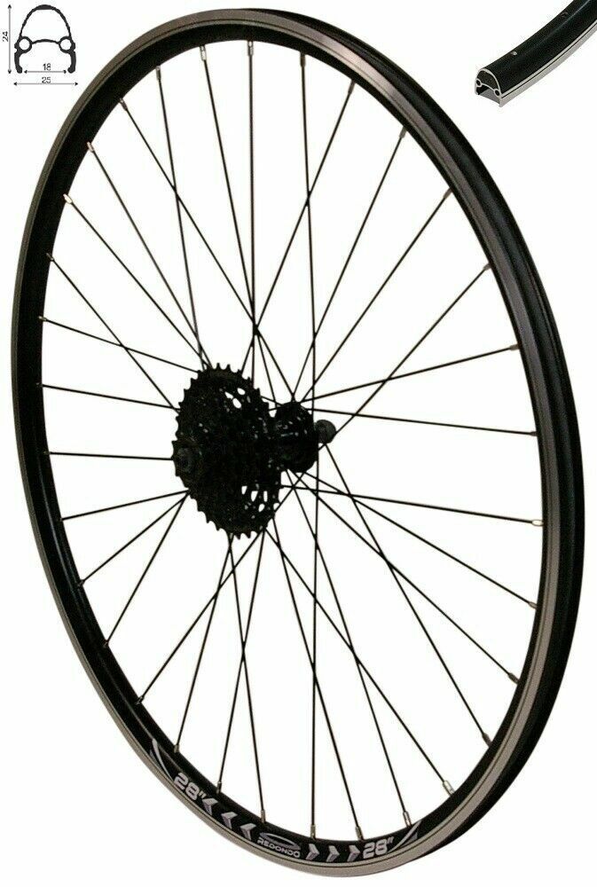 fahrrad hinterrad 28 zoll 7 gang REDONDO 28 Zoll Hinterrad Schwarz mit 7-fach Shimano Kassette – redondo