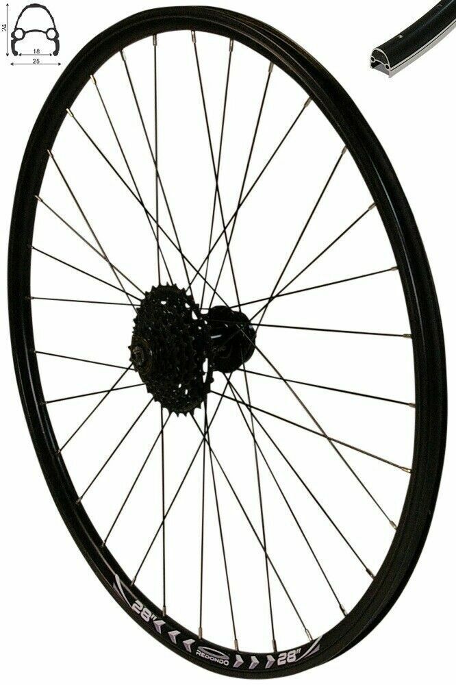 fahrrad ersatzrad 28 zoll REDONDO 28 Zoll Hinterrad Schwarz mit 9-fach Shimano Kassette – redondo