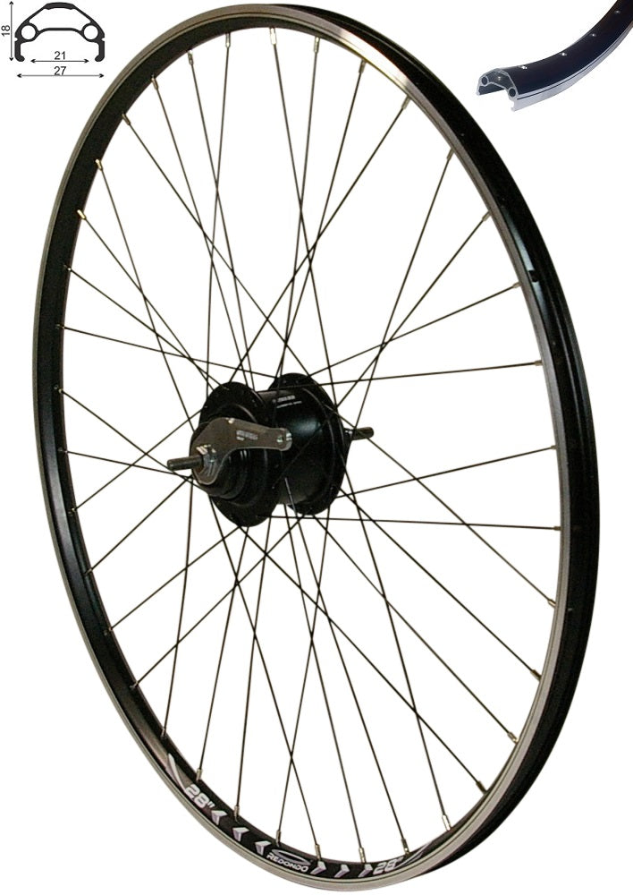 28 Size Rims REDONDO 28 inch rear wheel black hollow rim with Shimano Nexus 8 – redondo