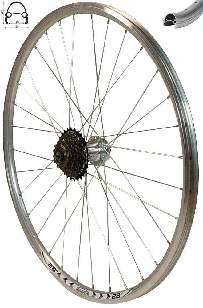 fahrrad 28 zoll hinterrad REDONDO 28 Zoll Hinterrad Silber mit 7-fach Kranz mit Schnellspanner – redondo