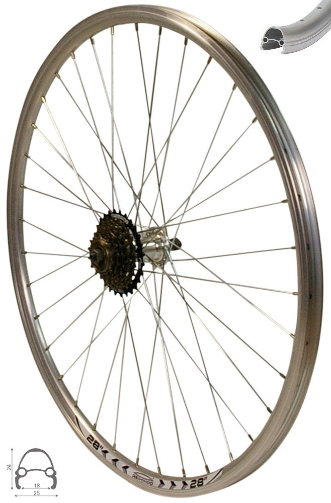 28 Zoll Hinterrad Redondo Laufrad Hohlkammer V-Prof Felge 6-fach Kranz Schwarz Ab 57,95 € | Preisvergleich Bei Hinterrad 28 Zoll Mit Zahnkranz 7 Fach