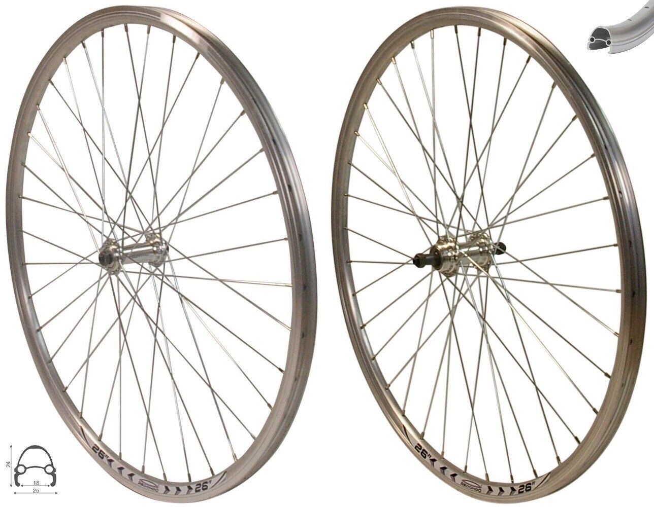 Chamber Rim 24 REDONDO 26 inch wheel set rear wheel and front wheel silver hollow cha ...