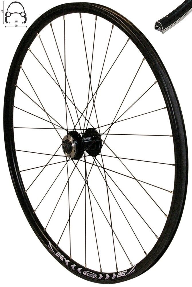 Chamber Rim 24 REDONDO 26 inch front wheel black hollow chamber rim – redondo