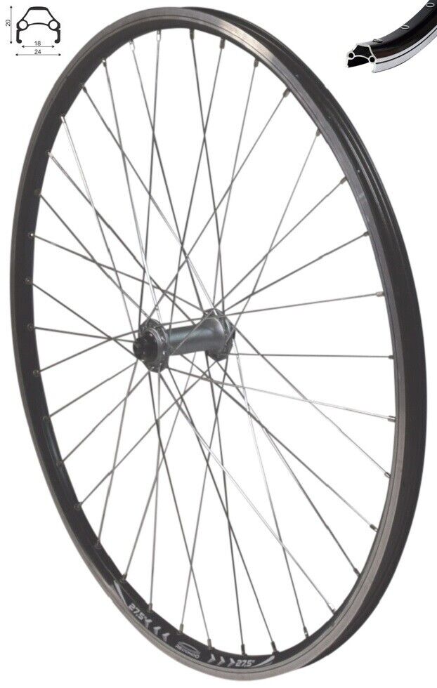 Chamber Rim 24 REDONDO 27.5 inch front wheel black hollow chamber rim with Shimano TX ...