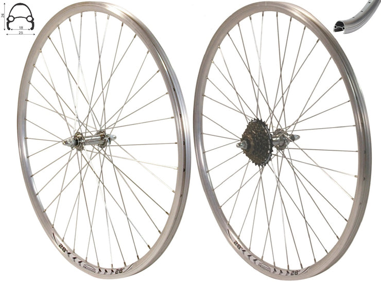 REDONDO 28 Zoll Laufrad Set Hinterrad mit Vorderrad Silber Hohlkammerf – redondo